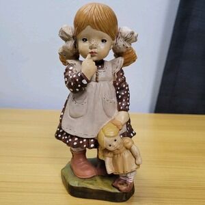 Vintage Anri Bedtime 6" Hand Carved Wood Figurine Sarah Kay Reproduction Figure